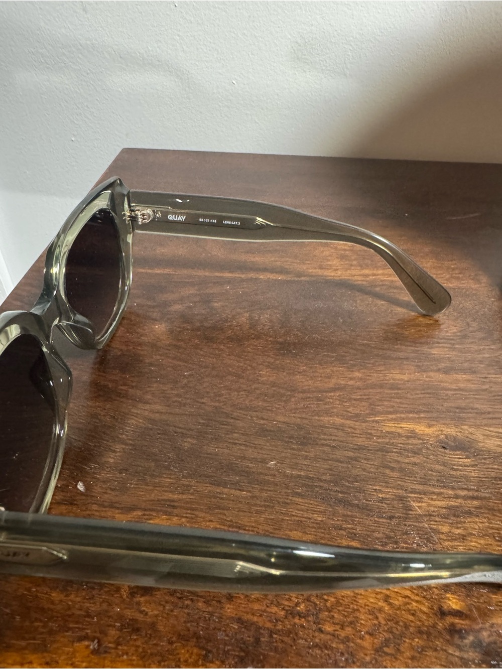 Quay Australia Olive Translucent Frame Sunglasses with Black Gradient Lenses - Picture 5 of 10
